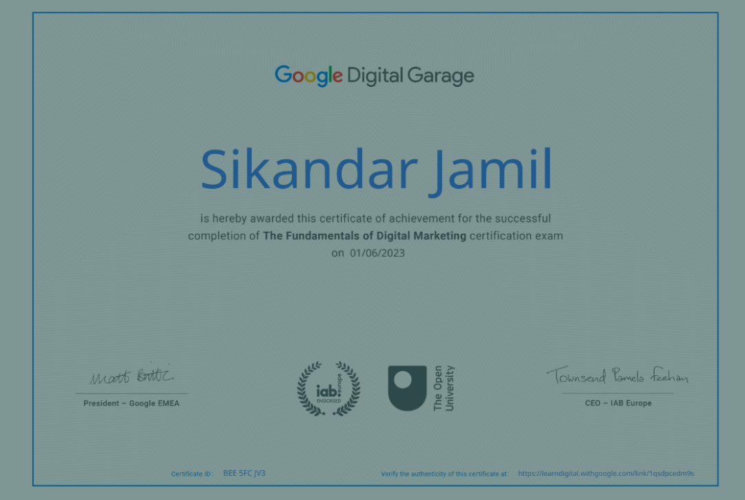 Google-Digital-Garage-Sikandar-Jamil-Certification-of-Digital-Marketing